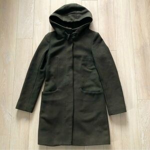 Aritzia Babaton Pearce Wool Cashmere Coat in Dark Olive Green